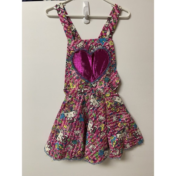 Hello Kitty Dresses & Skirts - Hello Kitty Apron Womens Small Heart Lace Edge Bib Dress Handmade